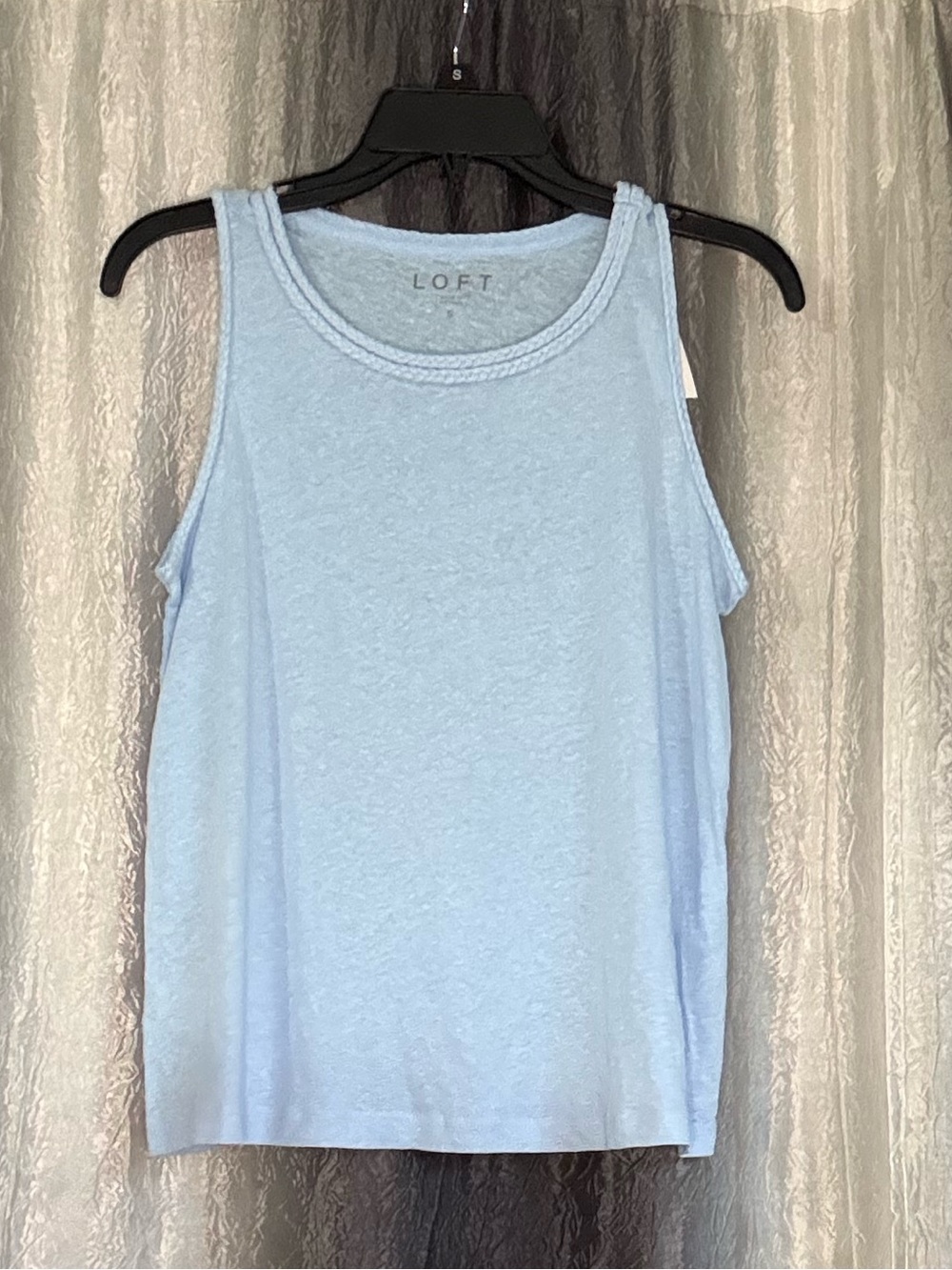 LOFT Pale Blue Ribbed Scoop Neck Tank